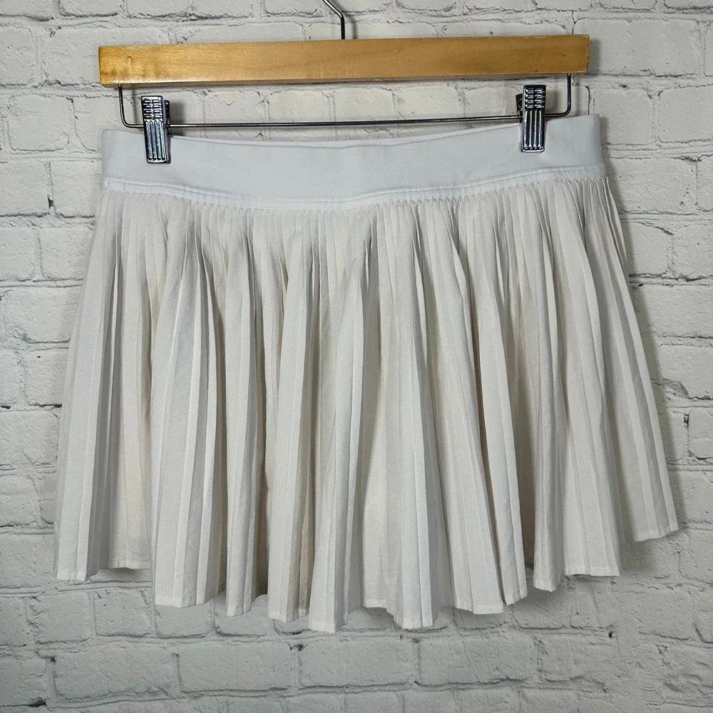 Lululemon Varsity High-Rise Pleated Tennis Skirt White LW8AKVS Size 10